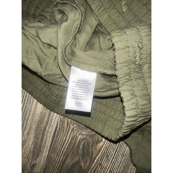Melrose And Market Olive Moss Pull-On Trousers Pants Drawstring Waist Pockets. N - Picture 5 of 11